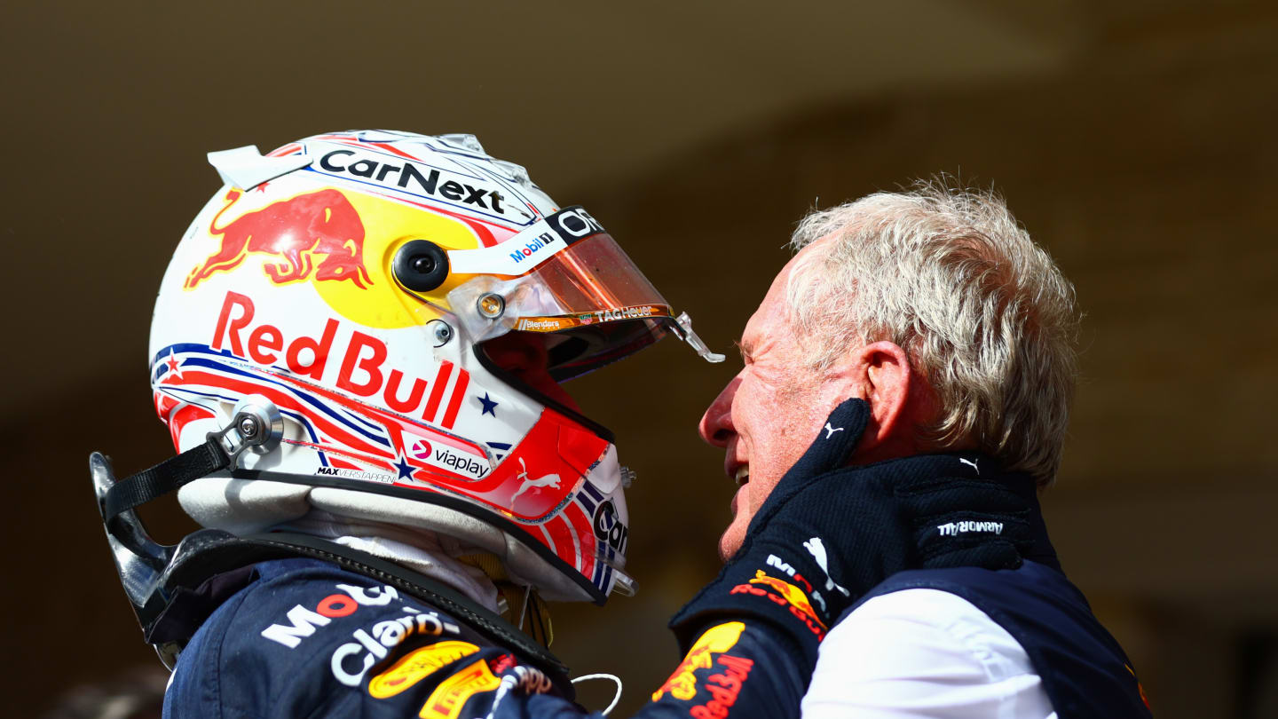 AUSTIN, TEXAS - OCTOBER 23: Race winner Max Verstappen of the Netherlands and Oracle Red Bull