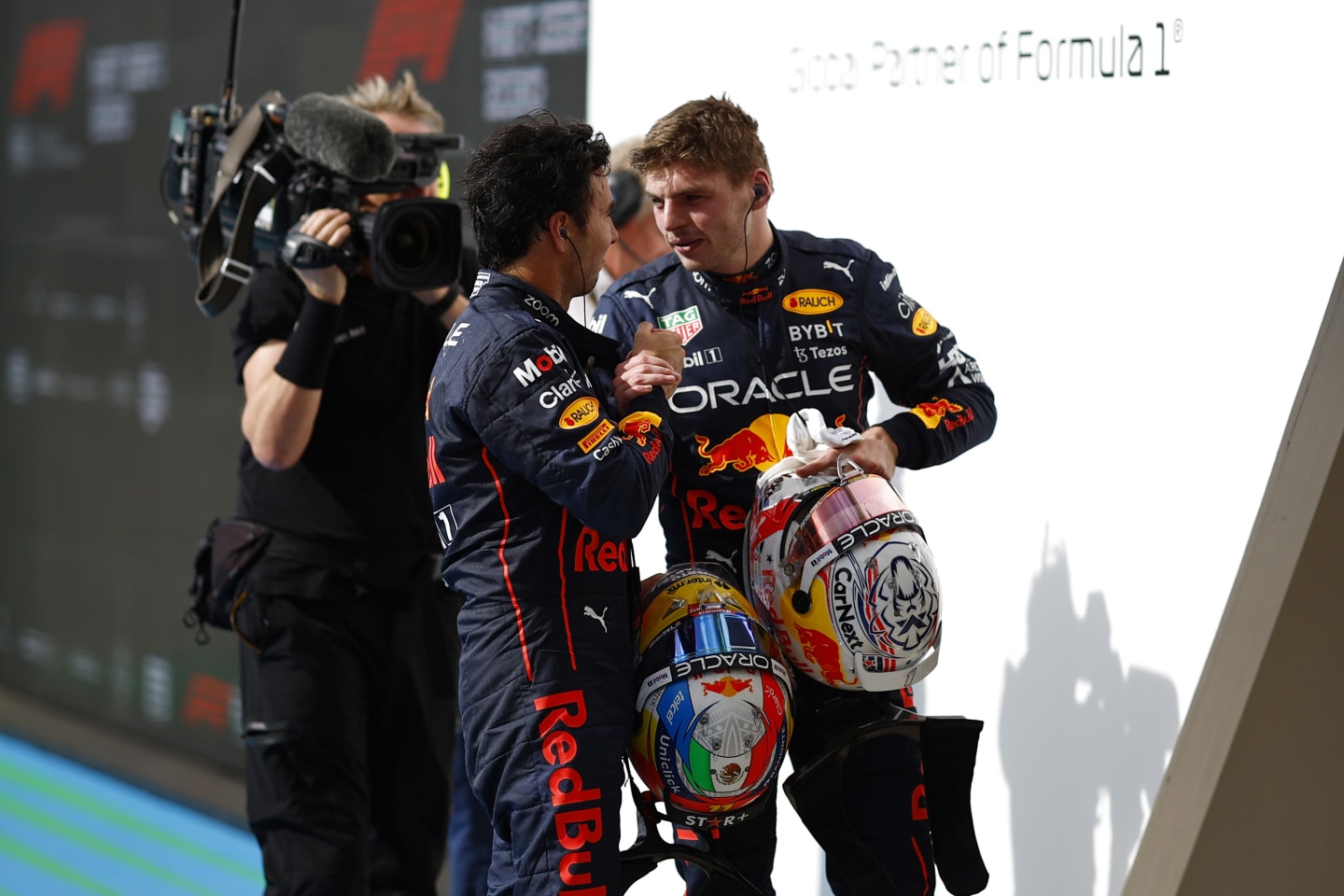 AUSTIN, TEXAS - OCTOBER 23: Race winner Max Verstappen of the Netherlands and Oracle Red Bull