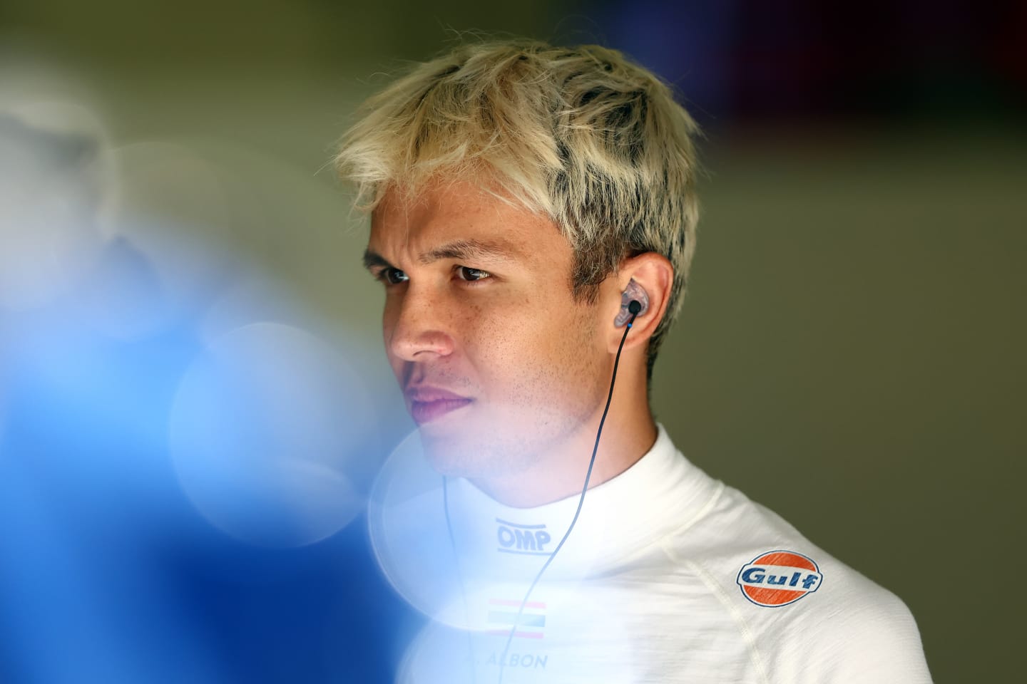 BAHRAIN, BAHRAIN - MARCH 04: Alexander Albon of Thailand and Williams prepares to drive in the garage during final practice ahead of the F1 Grand Prix of Bahrain at Bahrain International Circuit on March 04, 2023 in Bahrain, Bahrain. (Photo by Bryn Lennon - Formula 1/Formula 1 via Getty Images)