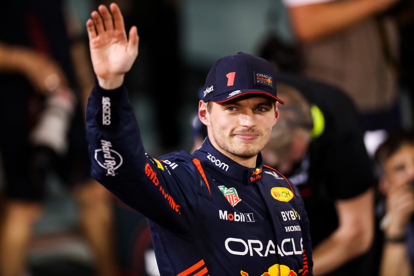 BAHRAIN, BAHRAIN - MARCH 04: Max Verstappen of Red Bull Racing and The Netherlands waves to the