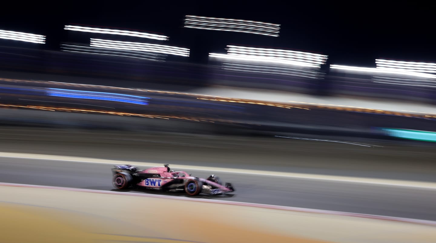 BAHRAIN, BAHRAIN - MARCH 04: Esteban Ocon of France driving the (31) Alpine F1 A523 Renault on track during qualifying ahead of the F1 Grand Prix of Bahrain at Bahrain International Circuit on March 04, 2023 in Bahrain, Bahrain. (Photo by Lars Baron/Getty Images)