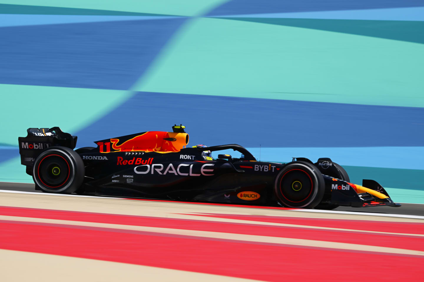 BAHRAIN, BAHRAIN - FEBRUARY 24: Sergio Perez of Mexico driving the (11) Oracle Red Bull Racing RB19