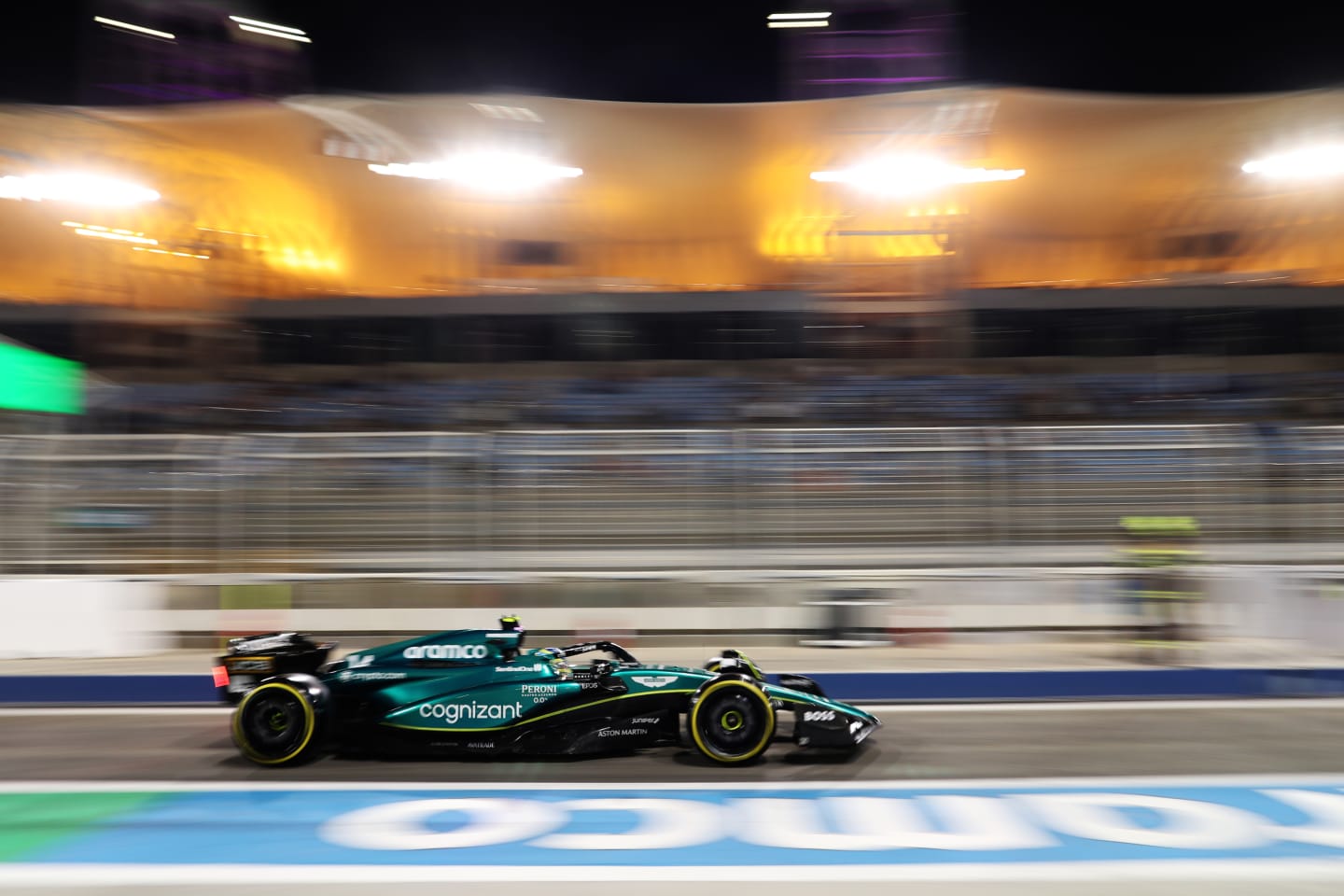 BAHRAIN, BAHRAIN - FEBRUARY 24: Fernando Alonso of Spain driving the (14) Aston Martin AMR23