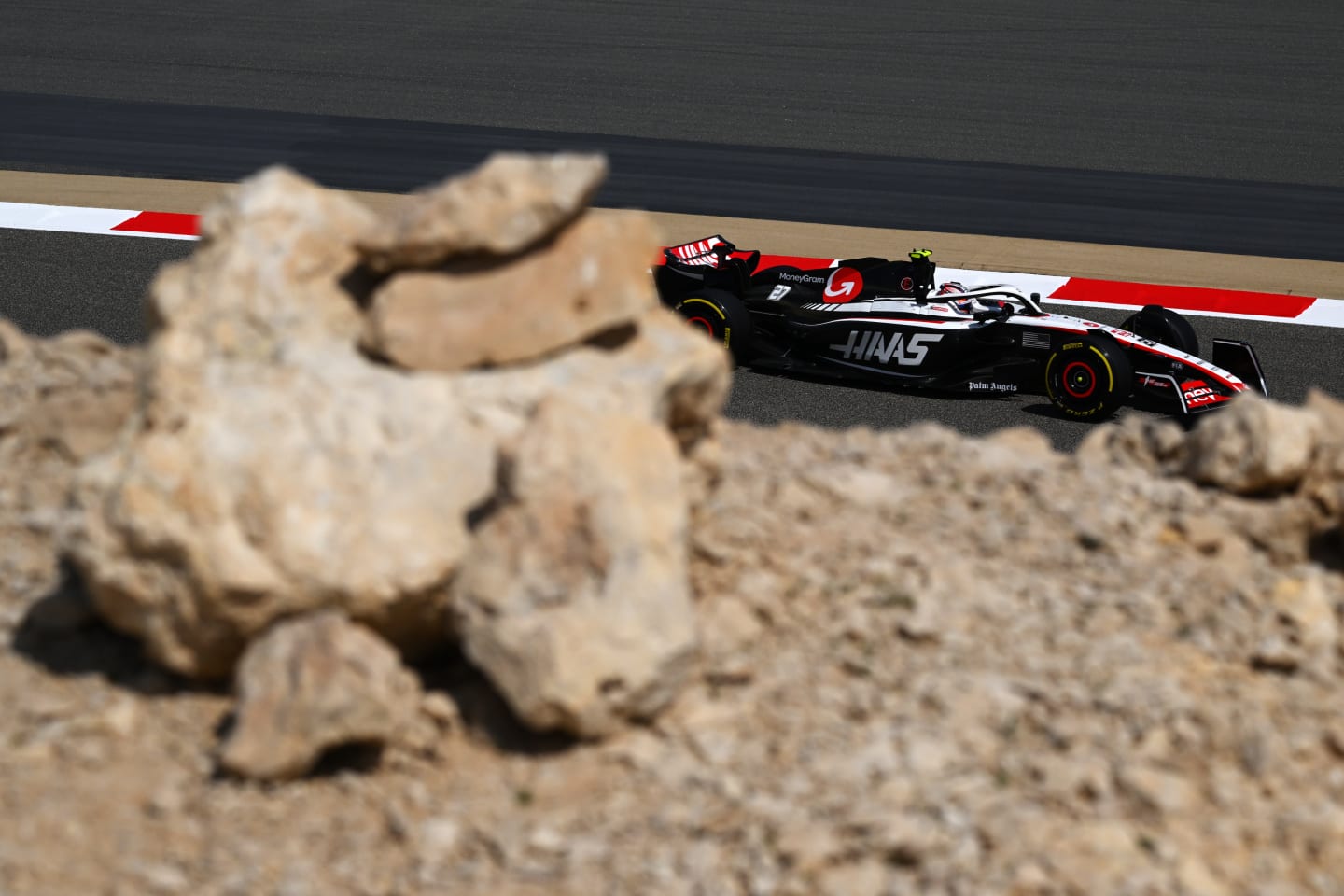 BAHRAIN, BAHRAIN - FEBRUARY 25: Nico Hulkenberg of Germany driving the (27) Haas F1 VF-23 Ferrari