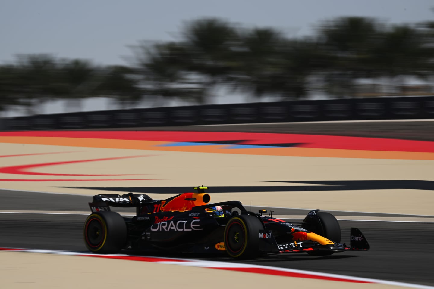 BAHRAIN, BAHRAIN - FEBRUARY 25: Sergio Perez of Mexico driving the (11) Oracle Red Bull Racing RB19
