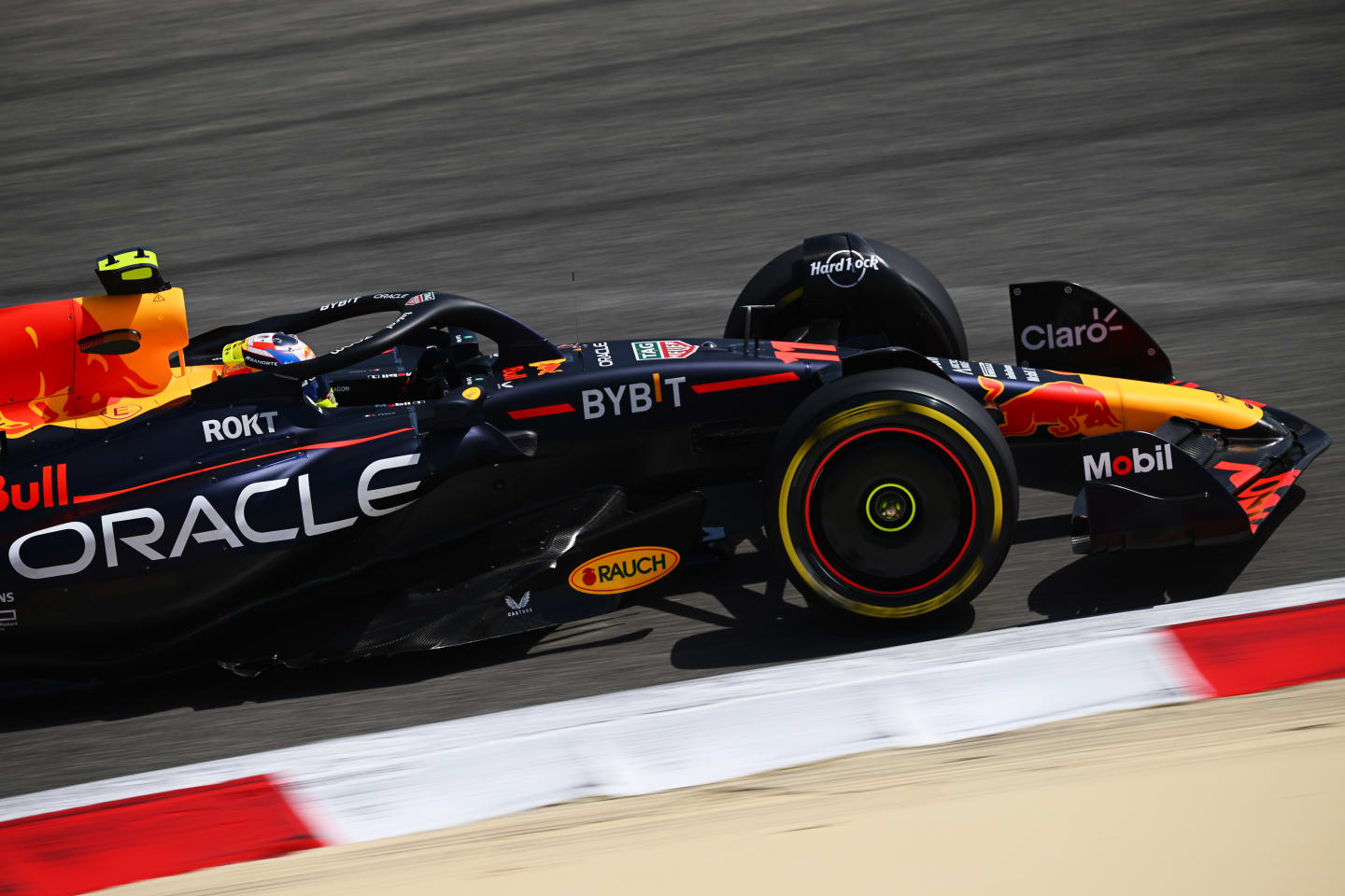 BAHRAIN, BAHRAIN - FEBRUARY 25: Sergio Perez of Mexico driving the (11) Oracle Red Bull Racing RB19