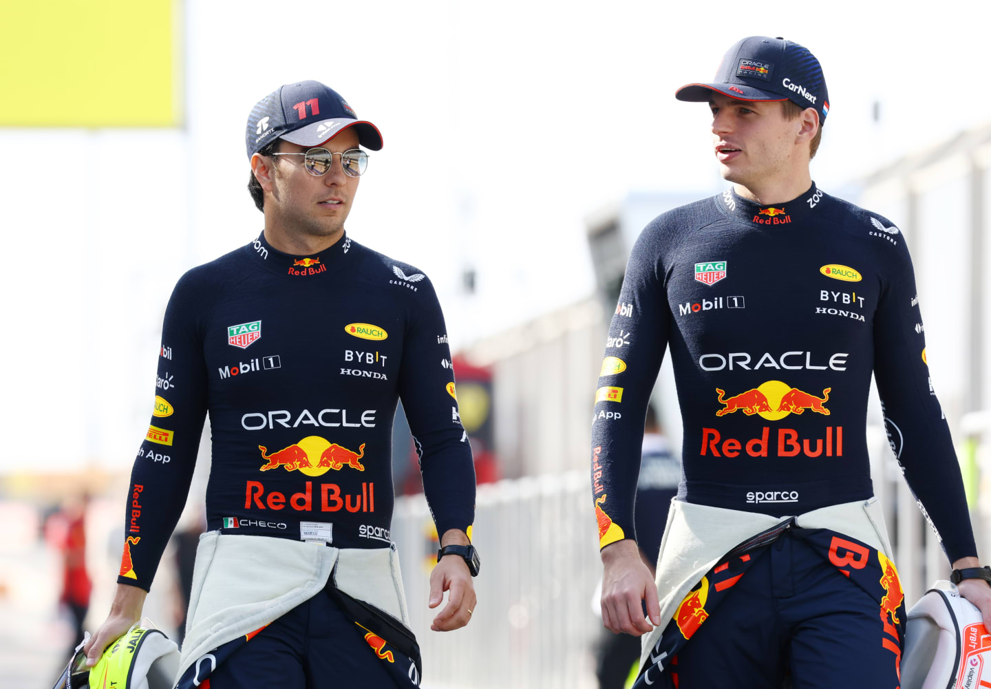 BAHRAIN, BAHRAIN - FEBRUARY 23: Sergio Perez of Mexico and Oracle Red Bull Racing and Max