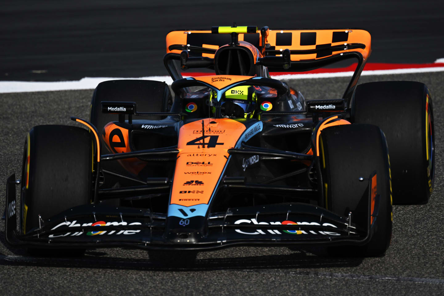 BAHRAIN, BAHRAIN - FEBRUARY 23: Lando Norris of Great Britain driving the (4) McLaren MCL60