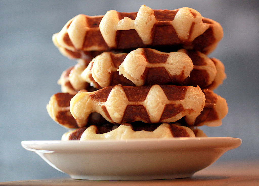 CAMBRIDGE, MA - JANUARY 15: Belgium Liege waffles made with brioche dough are pictured at Curio