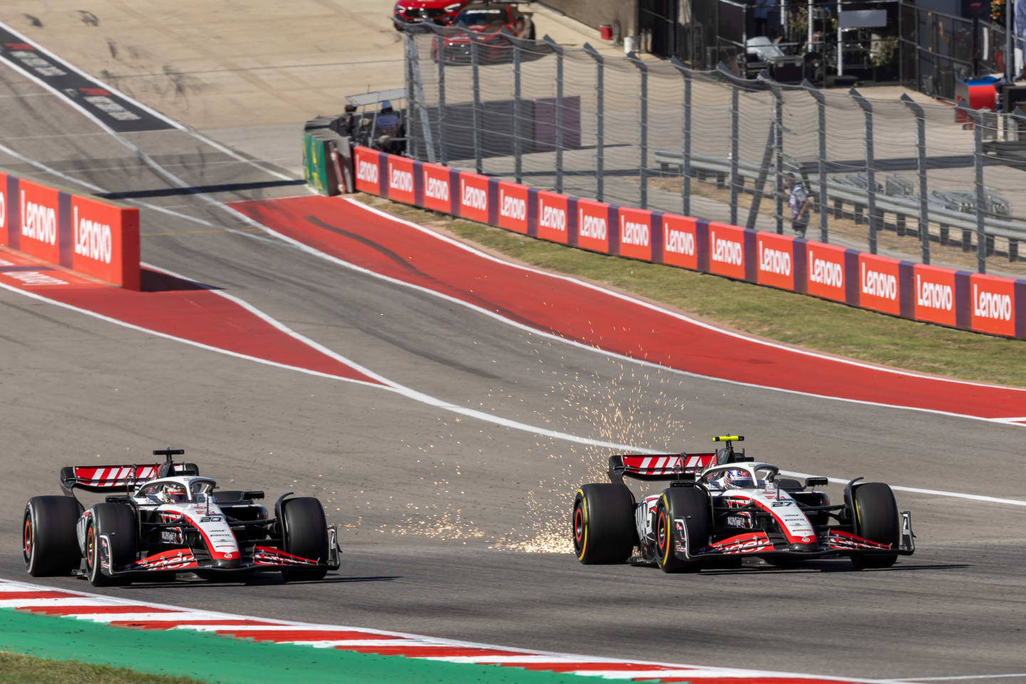 AUSTIN, TX - OCTOBER 22: MoneyGram HAAS F1 Team driver Kevin Magnussen (20) of Denmark and