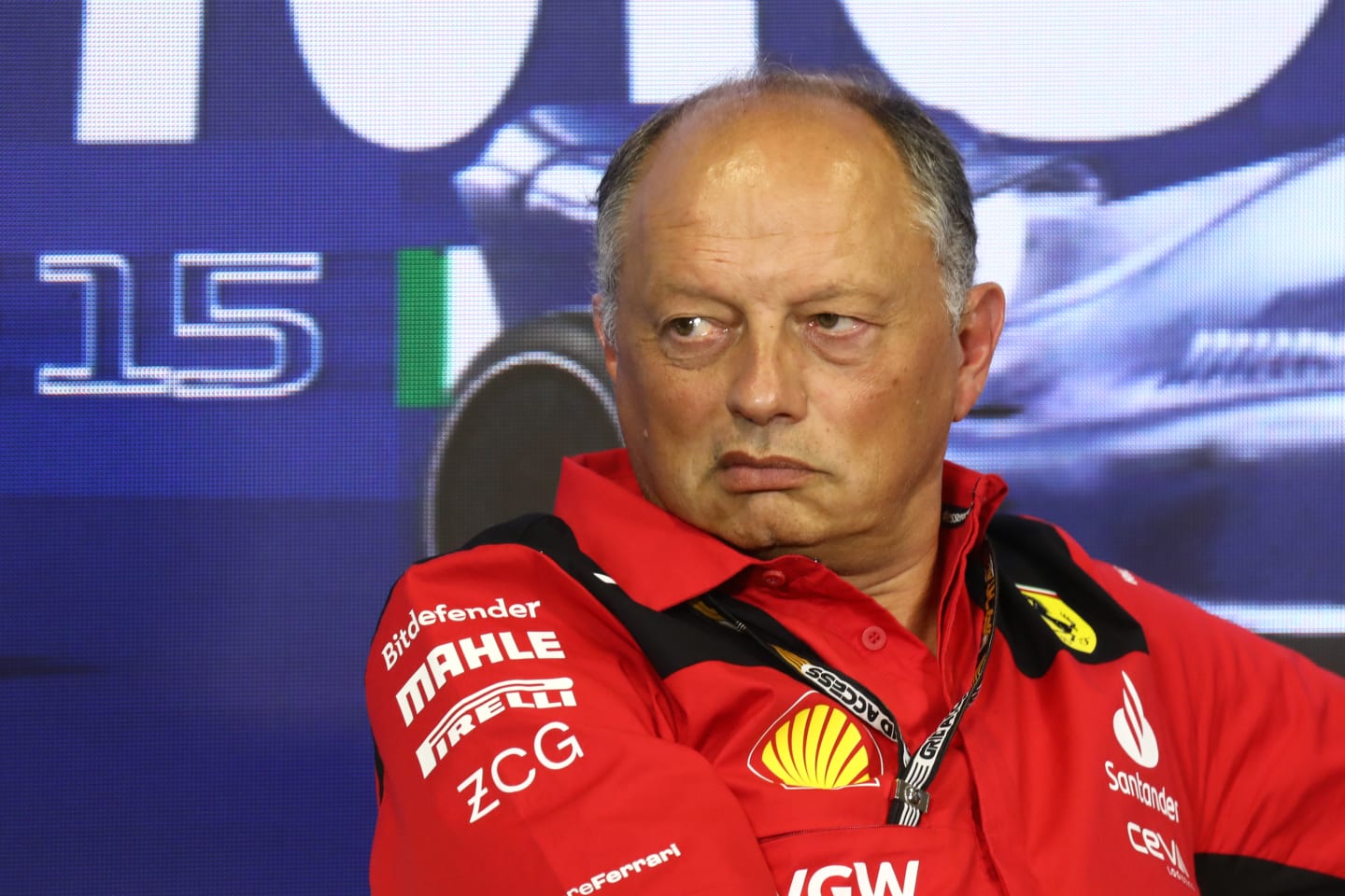 Frederic Vasseur during press conference ahead of the Formula 1 Italian Grand Prix at Autodromo Nazionale di Monza in Monza, Italy on September 1, 2023. (Photo by Jakub Porzycki/NurPhoto via Getty Images)