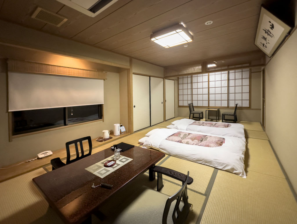KISO-FUKUSHIMA, JAPAN - NOVEMBER 9:  A view of a tatami room in the historic Iwaya inn along the