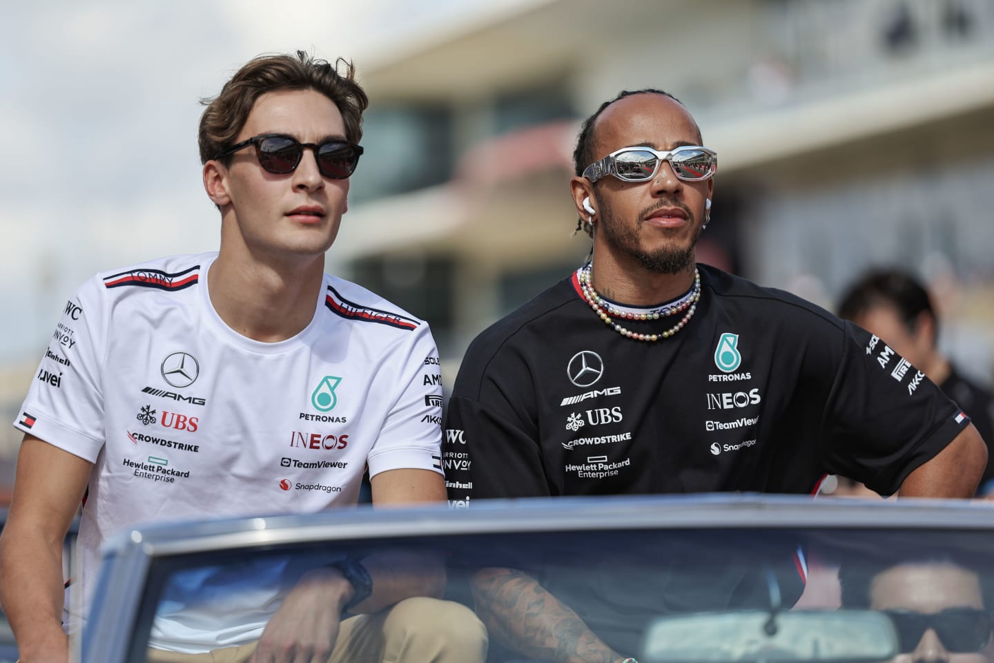 AUSTIN, TEXAS - OCTOBER 22: George Russell of Great Britain and Mercedes-AMG PETRONAS F1 Team and