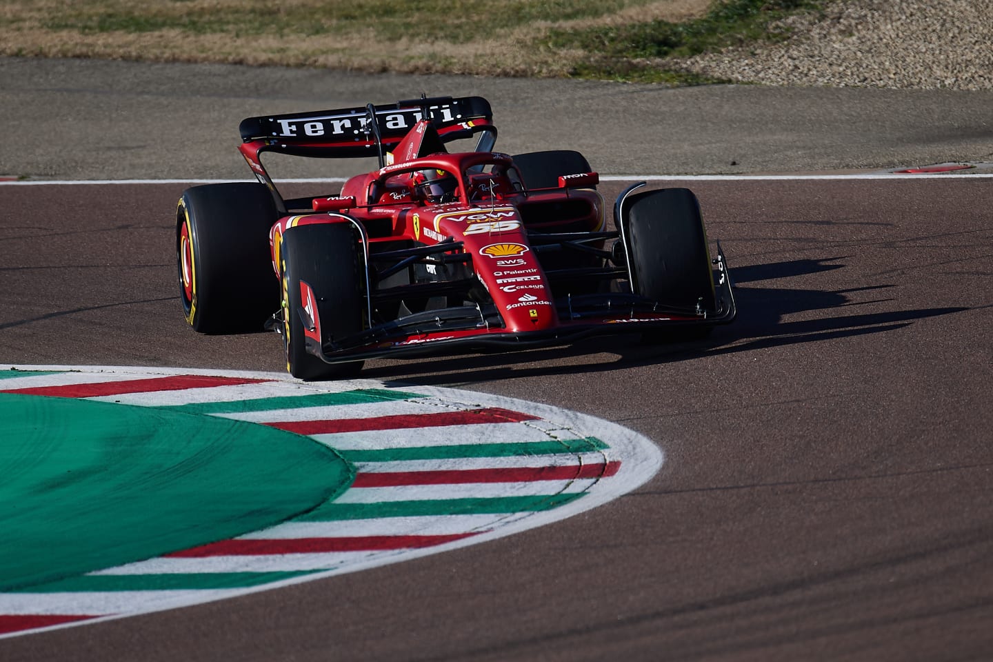 FIORANO MODENESE, ITALY - FEBRUARY 14: Carlos Sainz of Spain and Scuderia Ferrari drives the new