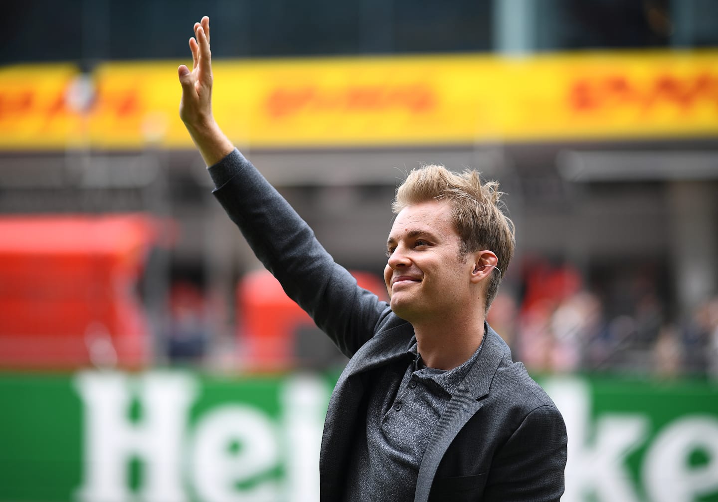 SHANGHAI, CHINA - APRIL 14: 2016 F1 World Drivers Champion Nico Rosberg waves to the crowd before