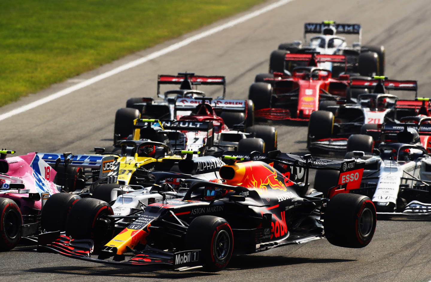 MONZA, ITALY - SEPTEMBER 06: Alexander Albon of Thailand driving the (23) Aston Martin Red Bull