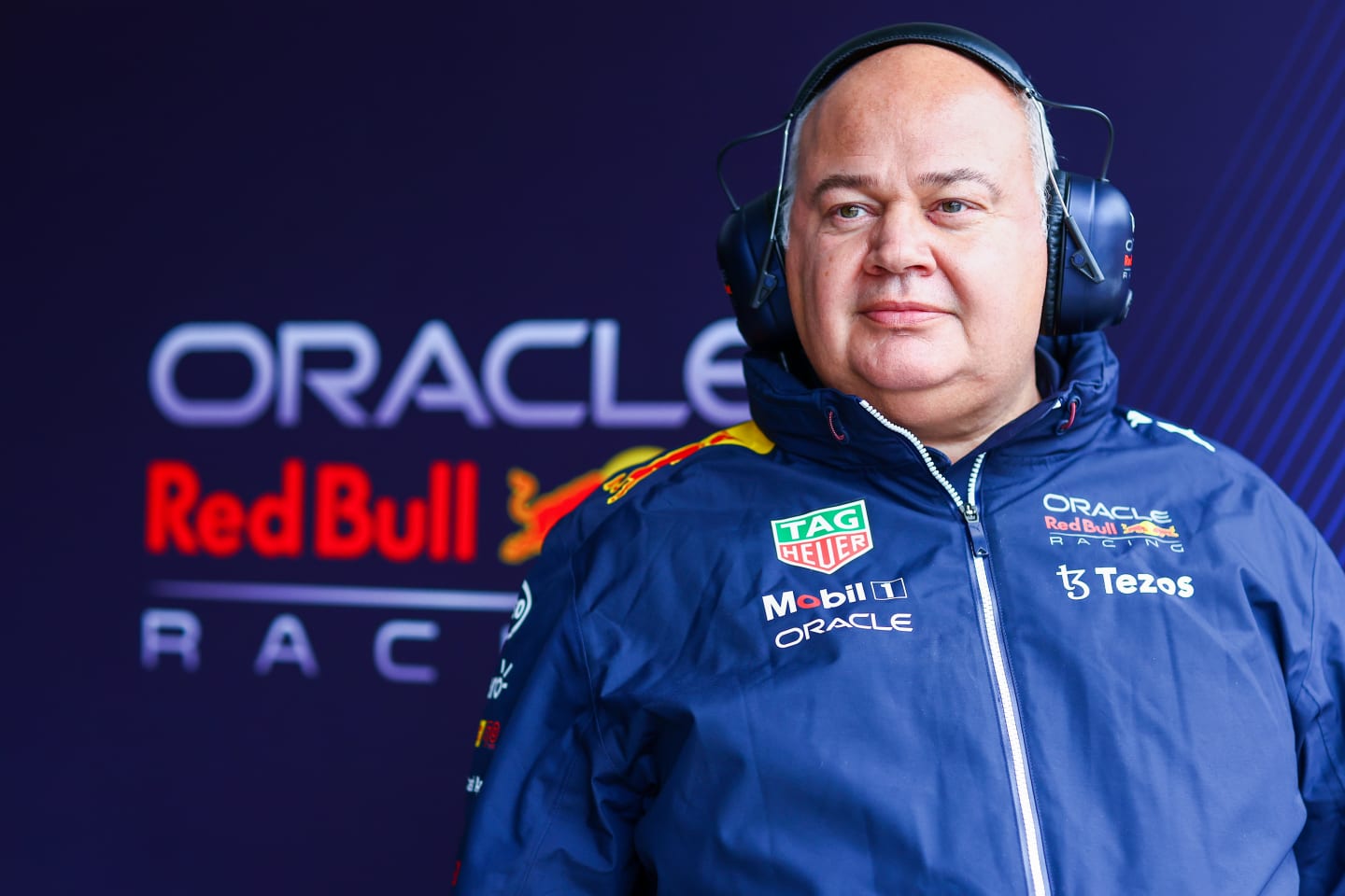 SUZUKA, JAPAN - OCTOBER 07: Rob Marshall, Chief Engineering Officer of Red Bull Racing, looks on in