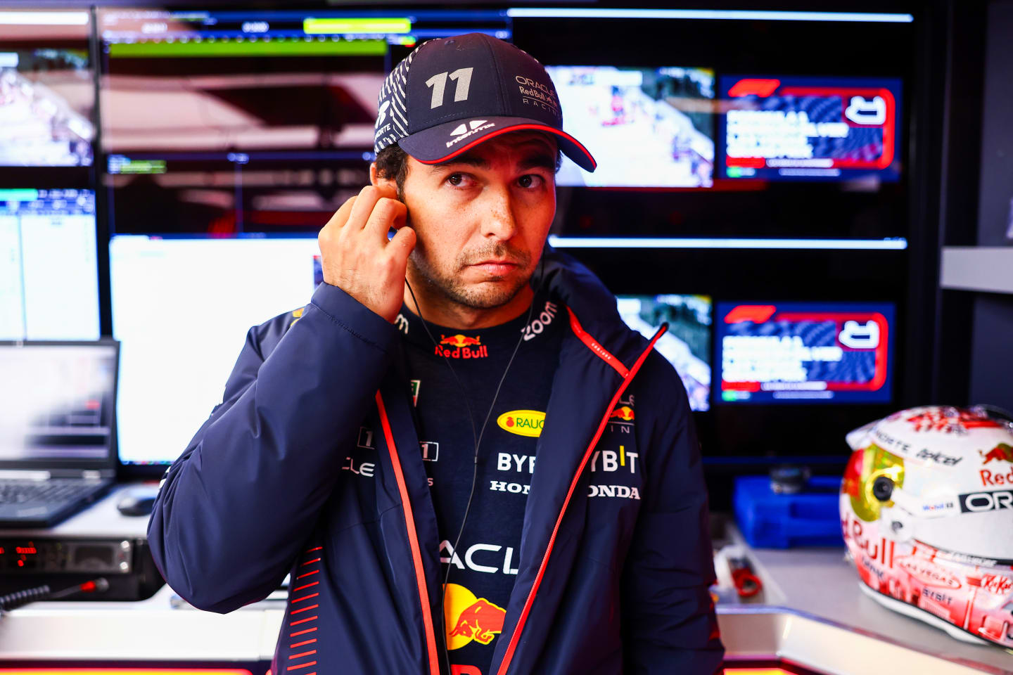 LAS VEGAS, NEVADA - NOVEMBER 17: Sergio Perez of Mexico and Oracle Red Bull Racing prepares to