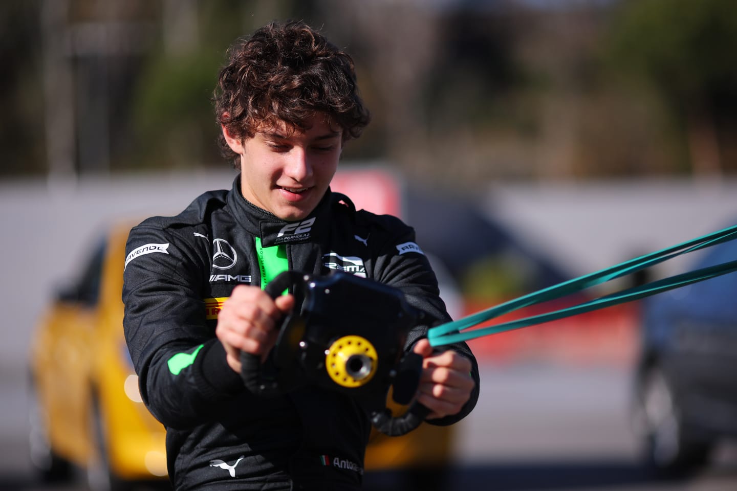 BARCELONA, SPAIN - JANUARY 24: Andrea Kimi Antonelli of Italy and PREMA Racing prepares to drive in