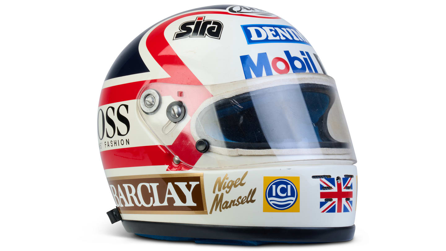Just some of the items from Nigel Mansell’s collection that will be going up for auction