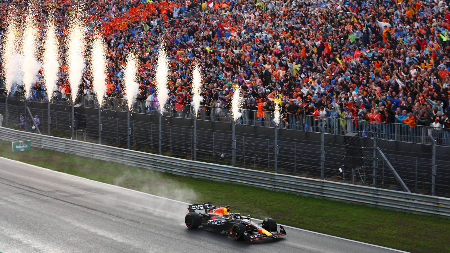 ZANDVOORT, NETHERLANDS - AUGUST 27: Race winner Max Verstappen of the Netherlands driving the (1)