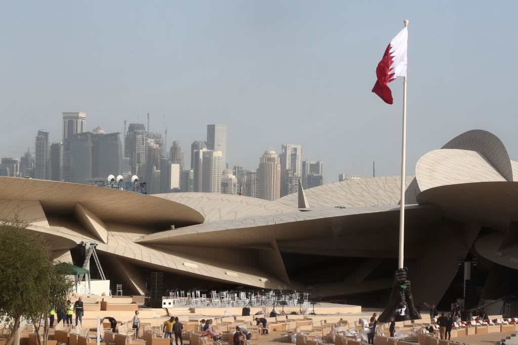 A picture taken on March 27, 2019 shows a general view of the National Museum of Qatar, desigend by