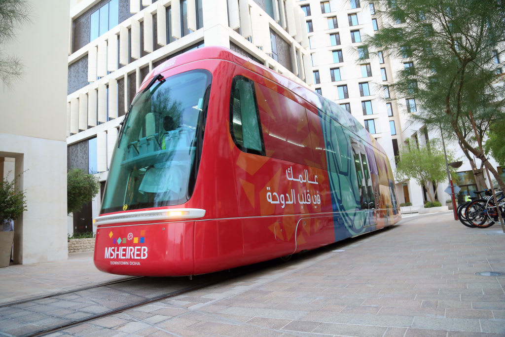 DOHA, QATAR - NOVEMBER 9: The Doha Metro and trams will provide service for tourists to attend the