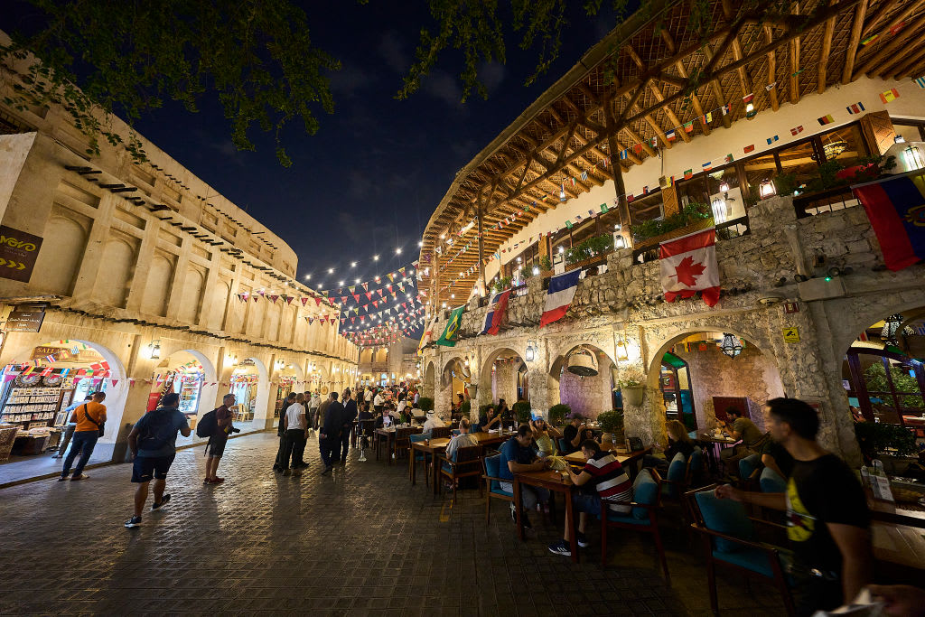 Doha, Qatar, 07.12.2022:  Streets of Souq Waqif during the FIFA World Cup Qatar 2022 at  on