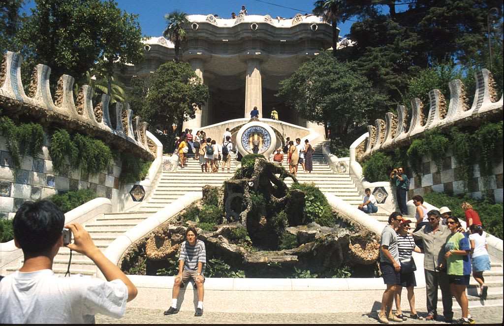 (GERMANY OUT) Der von Antonio Gaudi entworfene, ursprünglich als Gartenstadt konzipierte Parc Güell