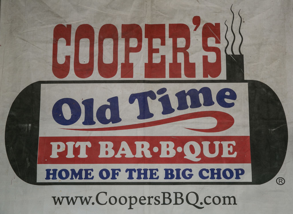 AUSTIN, TX - APRIL 14:  The entrance to Cooper's Old Time Pit Bar-B-Que is viewed on April 14,
