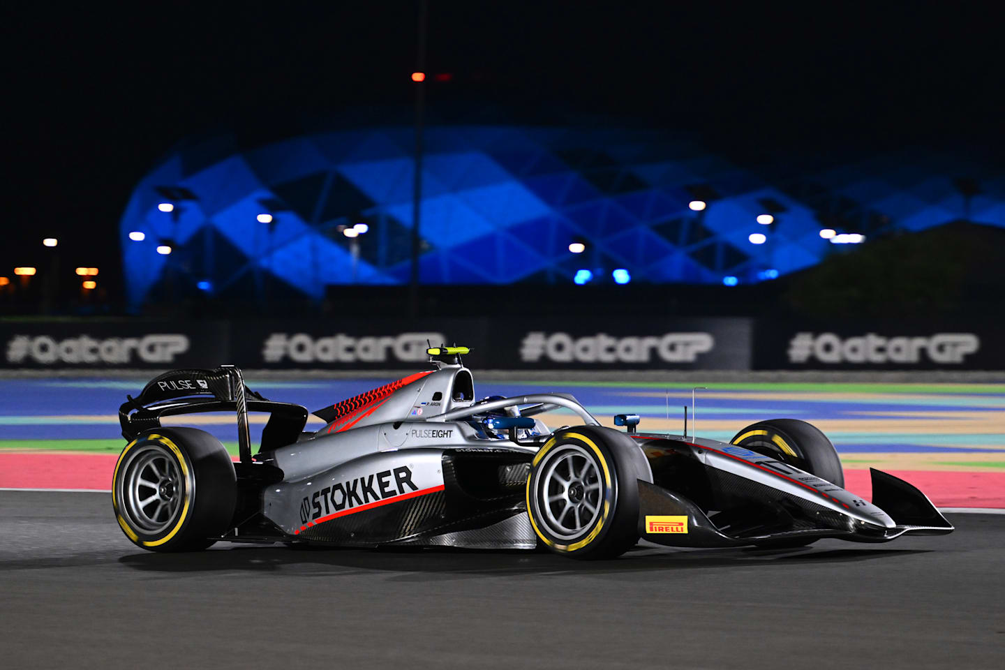 LUSAIL CITY, QATAR - NOVEMBER 29: Paul Aron of Estonia and Hitech Pulse-Eight (17) drives on track