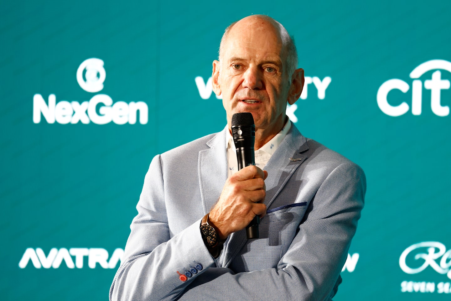SILVERSTONE, ENGLAND - SEPTEMBER 10: Adrian Newey at a press conference at Aston Martin