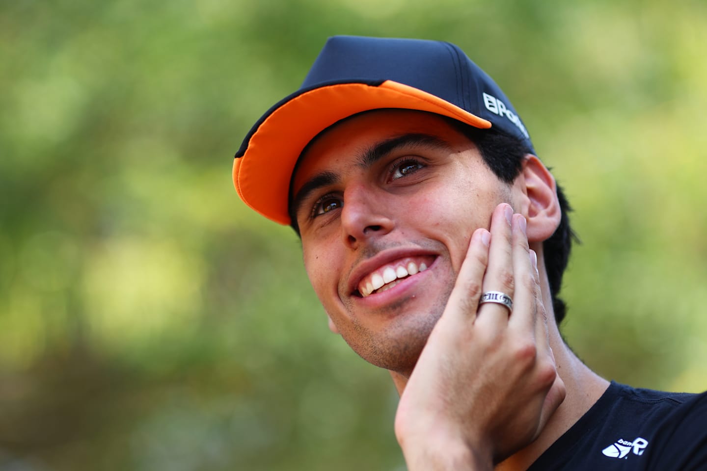 Gabriel Bortoleto looks on in the Paddock during previews ahead of Round 12 Baku of the Formula 2 Championship at Baku City Circuit on September 12, 2024 in Baku, Azerbaijan. (Photo by Joe Portlock - Formula 1/Formula Motorsport Limited via Getty Images)