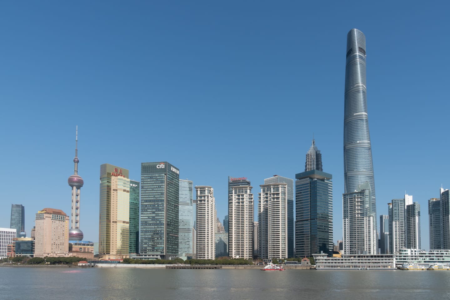 SHANGHAI, CHINA - JANUARY 17 2024: A view of the 632-meter-tall Shanghai Tower, China's tallest