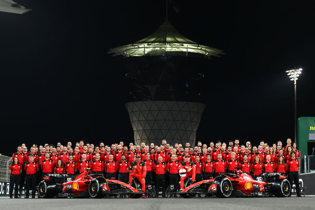 ABU DHABI, UNITED ARAB EMIRATES - NOVEMBER 23: Charles Leclerc of Monaco and Ferrari and Carlos