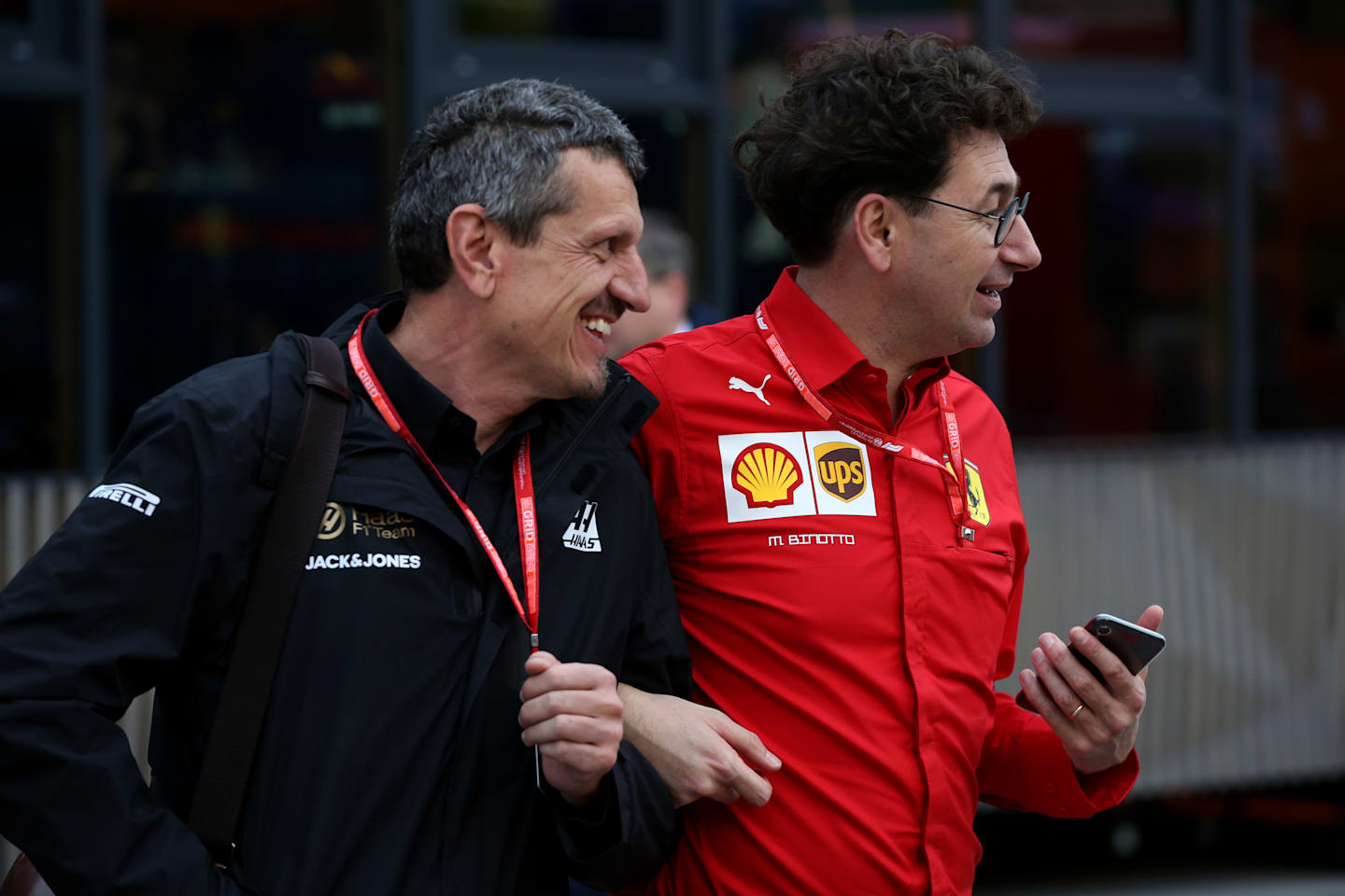 MONZA, ITALY - SEPTEMBER 06: Haas F1 Team Principal Guenther Steiner and Ferrari Team Principal