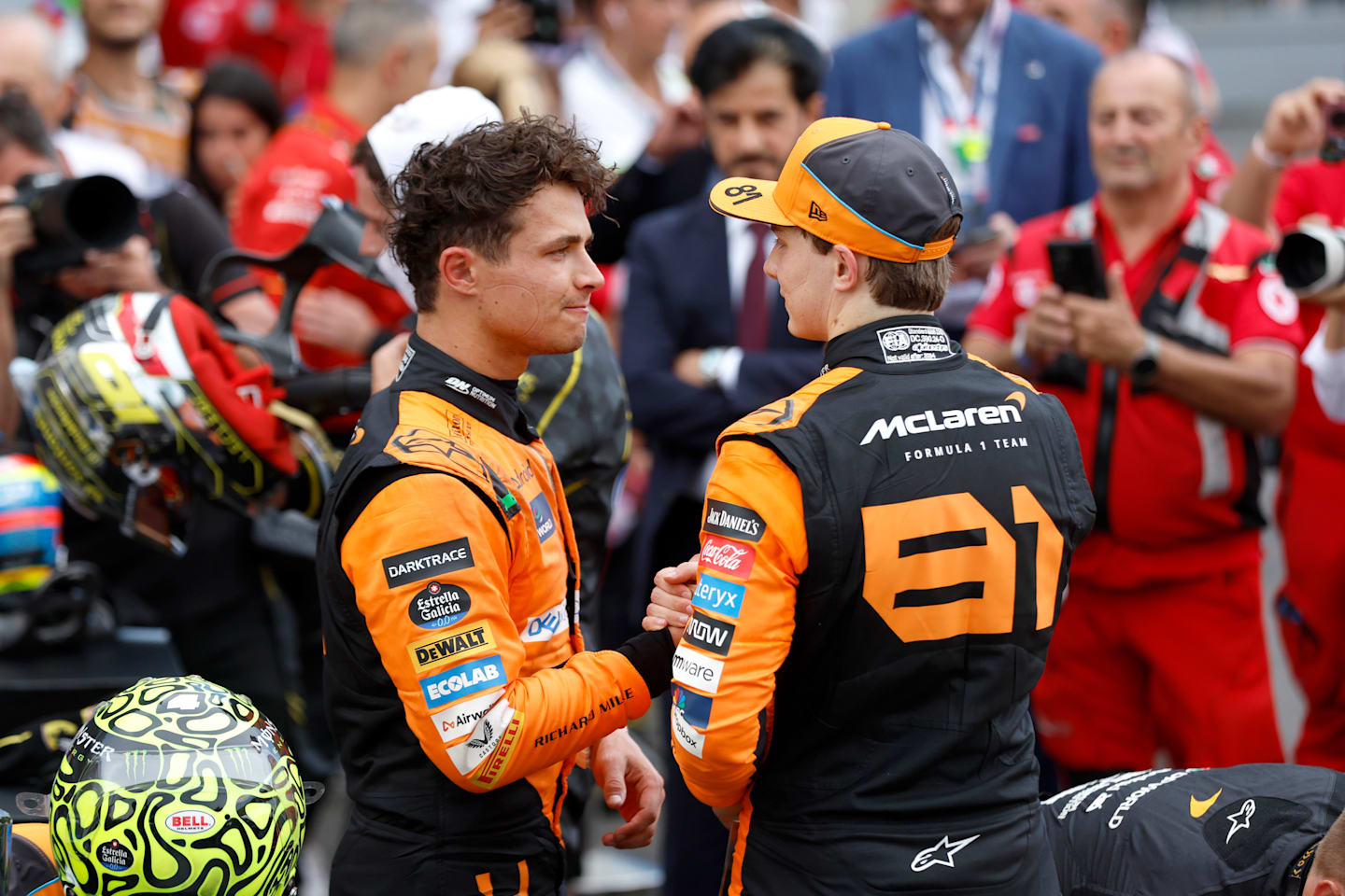 AUTODROMO NAZIONALE MONZA, ITALY - SEPTEMBER 01: Lando Norris, McLaren F1 Team, 3rd position, and