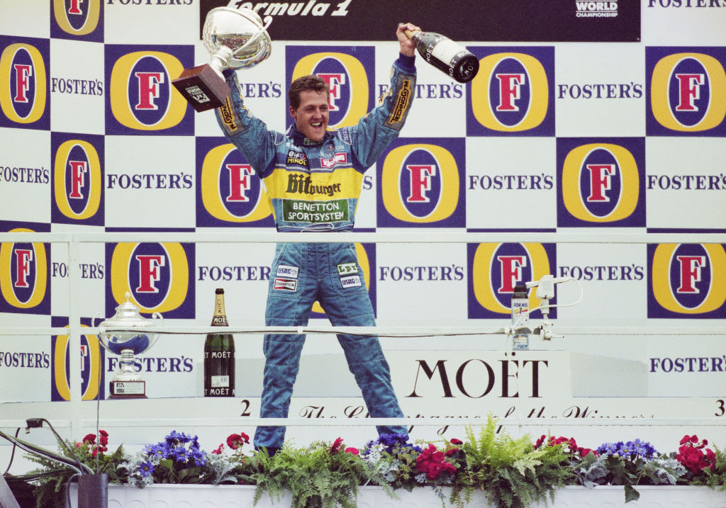 Michael Schumacher of Germany, driver of the #1 Mild Seven Benetton Ford Benetton B195 Renault V10
