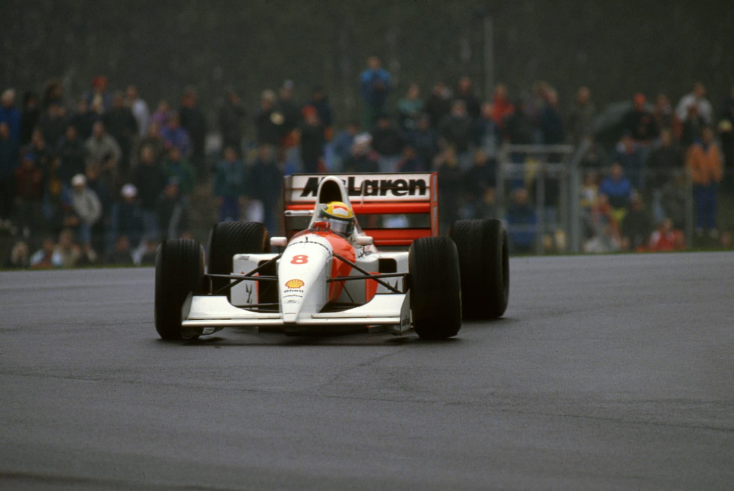 McLaren MP4-8, Ayrton Senna 1993 European Grand Prix at Donington. Creator: Unknown. (Photo by
