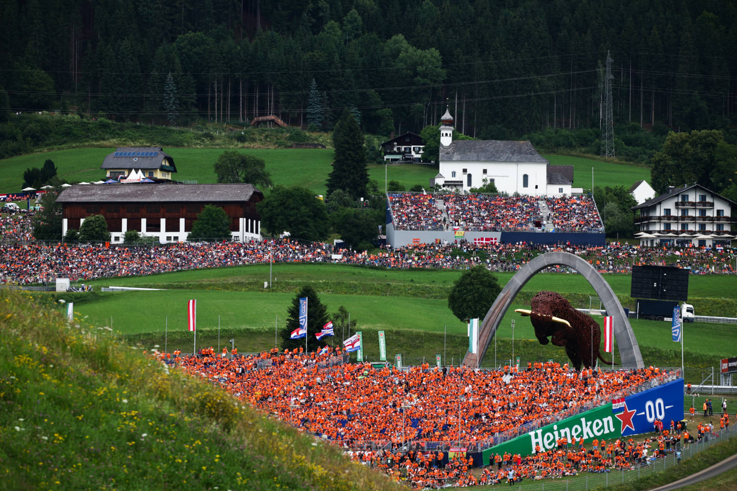 A view before the Formula 1 Austrian Grand Prix at Red Bull Ring in Spielberg, Austria on July 2,