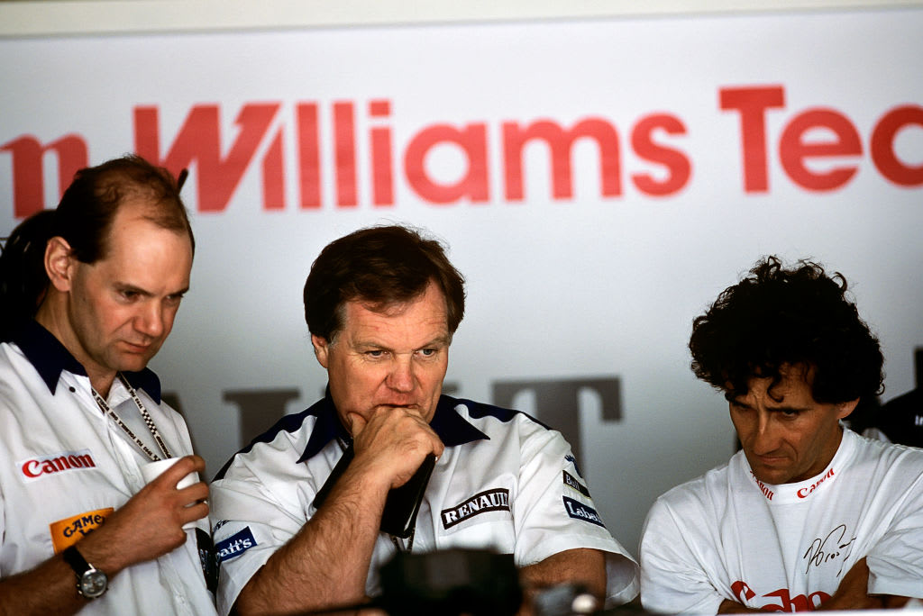 Adrian Newey, Patrick Head, Alain Prost, Williams-Renault FW15C, Grand Prix of San Marino,