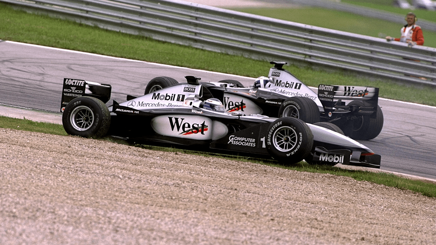 It came after McLaren pair Hakkinen and Coulthard collided on the opening lap of the race