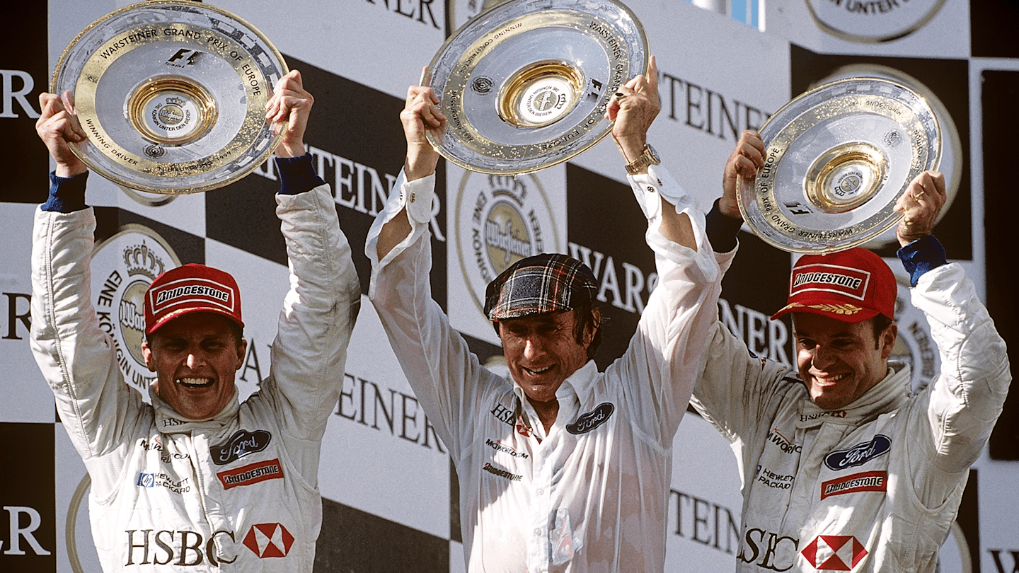 There were jubilant scenes on the podium and in the Stewart garage after the race