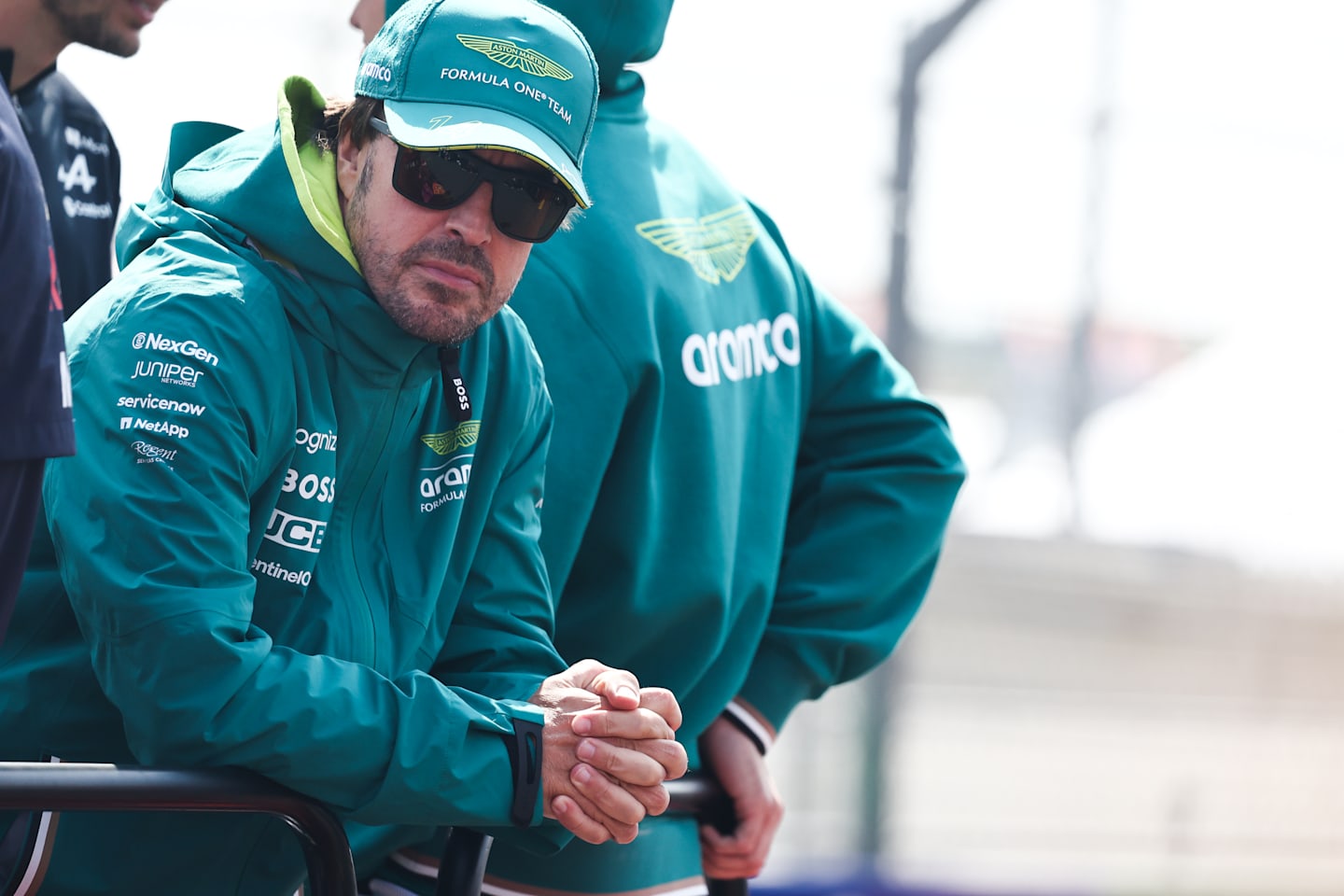 Fernando Alonso of Aston Martin Aramco at drivers parade ahead of the Formula 1 Grand Prix of The Netherlands at Circuit Zandvoort in Zandvoort, Netherlands on August 25, 2024. (Photo by Jakub Porzycki/NurPhoto via Getty Images)