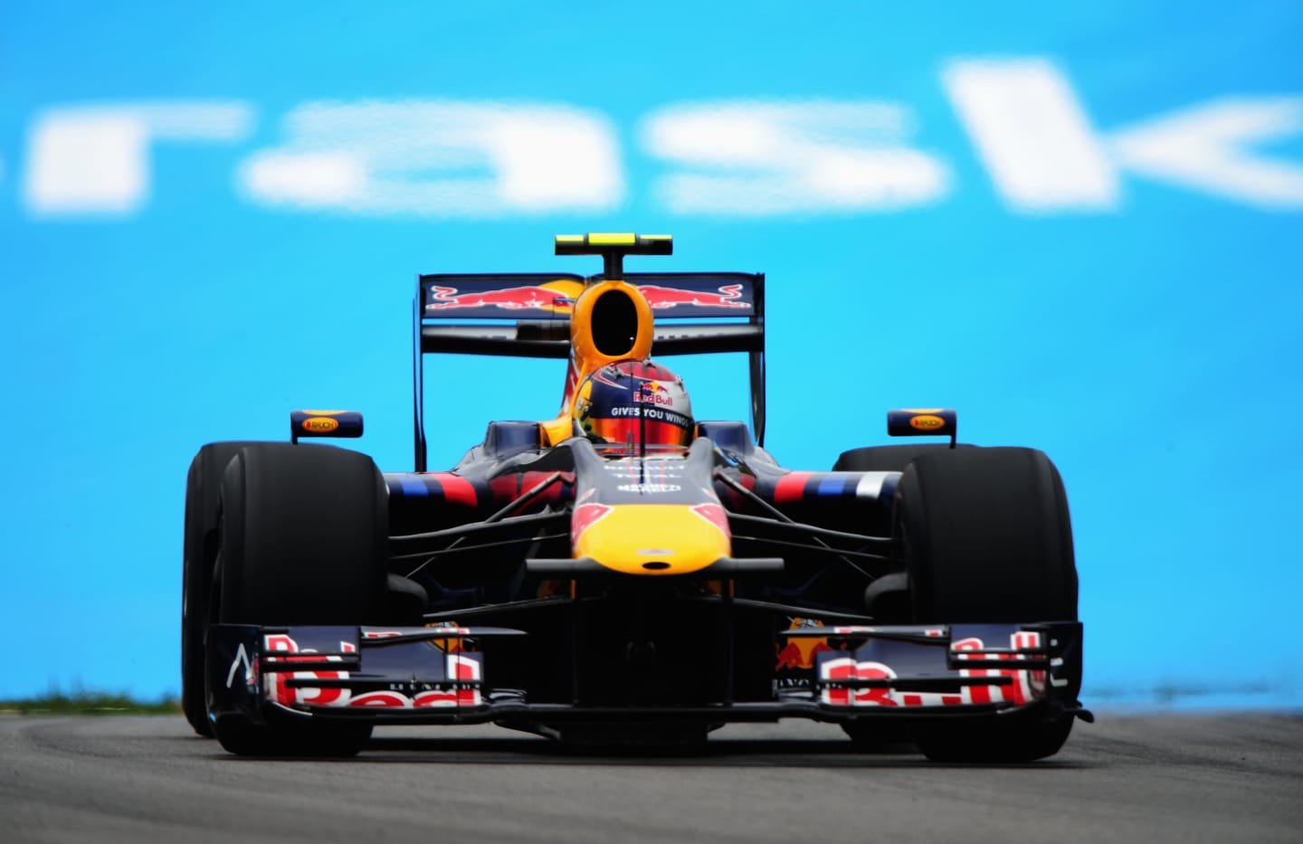 SAO PAULO, BRAZIL - OCTOBER 16:  Sebastian Vettel of Germany and Red Bull Racing drives during