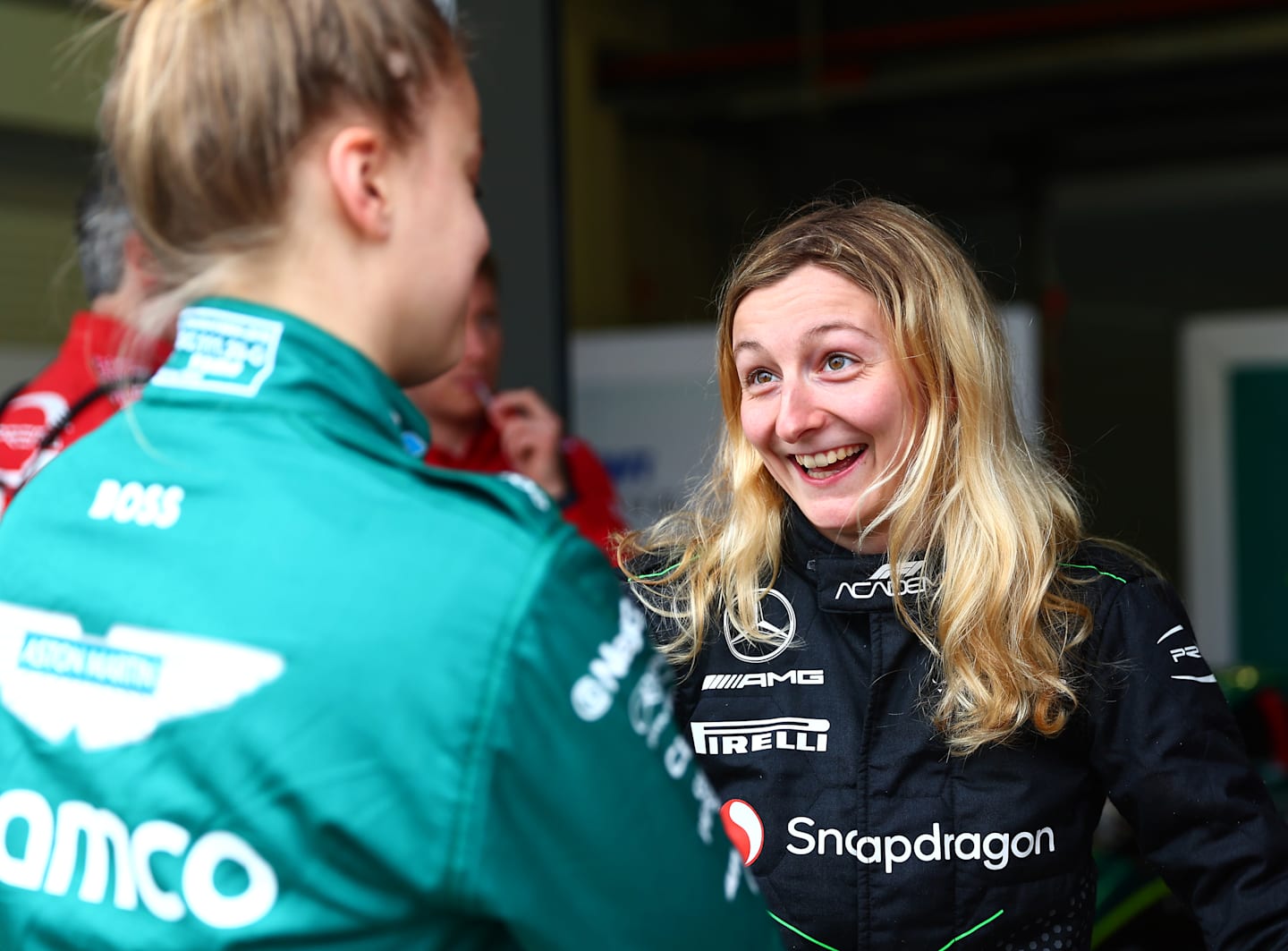 JEREZ DE LA FRONTERA, SPAIN - FEBRUARY 25: Doriane Pin of France and PREMA Racing (28) talks to