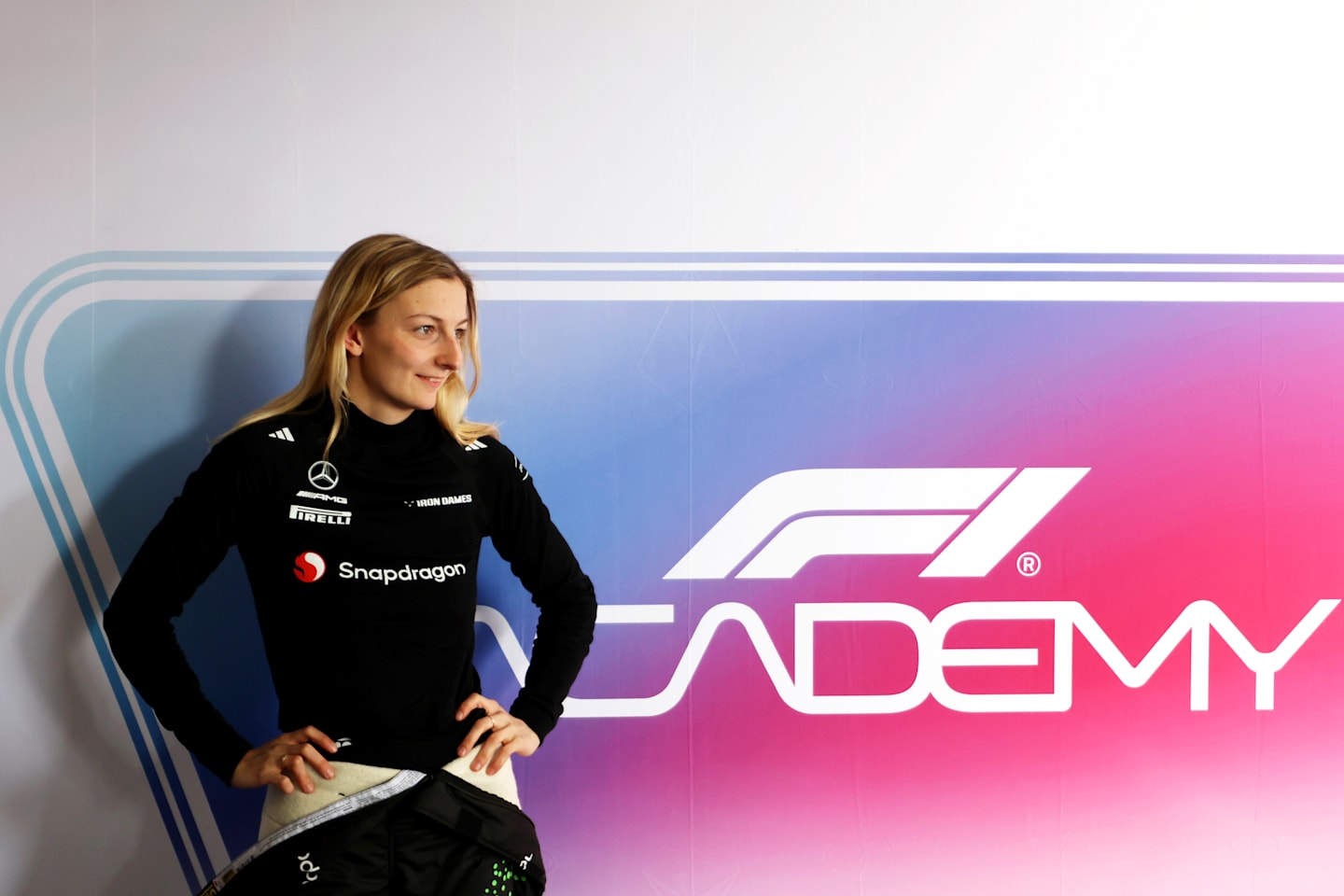 SHANGHAI, CHINA - MARCH 08: Doriane Pin of France and PREMA Racing (28) looks on in the garage