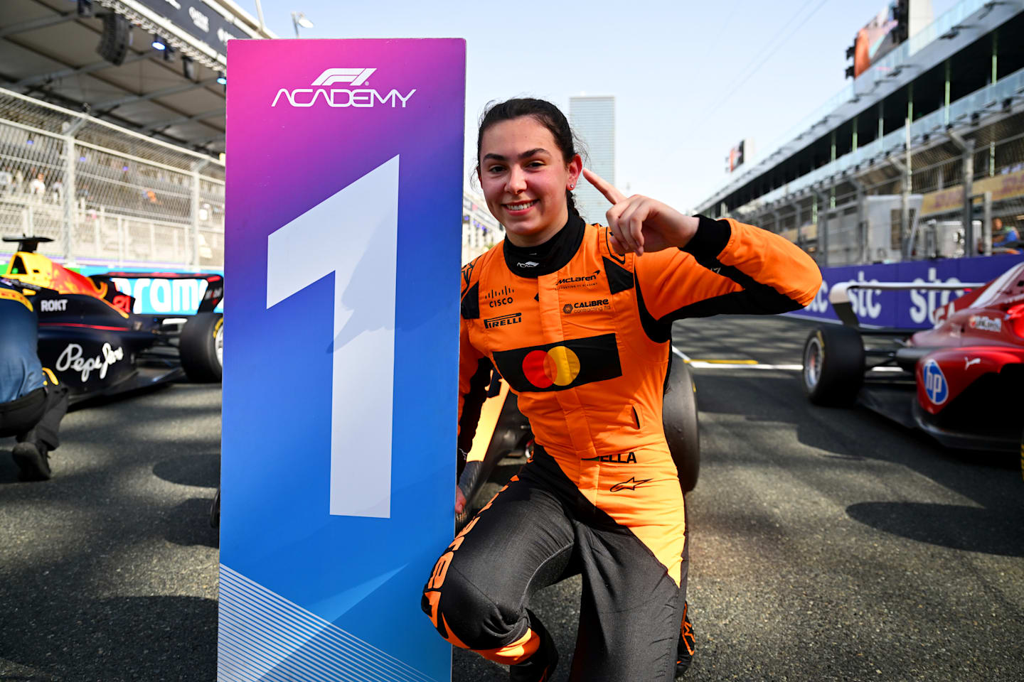 JEDDAH, SAUDI ARABIA - APRIL 19: Race winner Ella Lloyd of Great Britain and Rodin Motorsport (20)