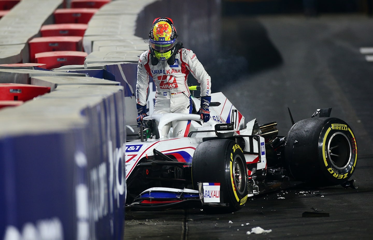 JEDDAH, SAUDI ARABIA - DECEMBER 05: Mick Schumacher of Germany driving the (47) Haas F1 Team VF-21