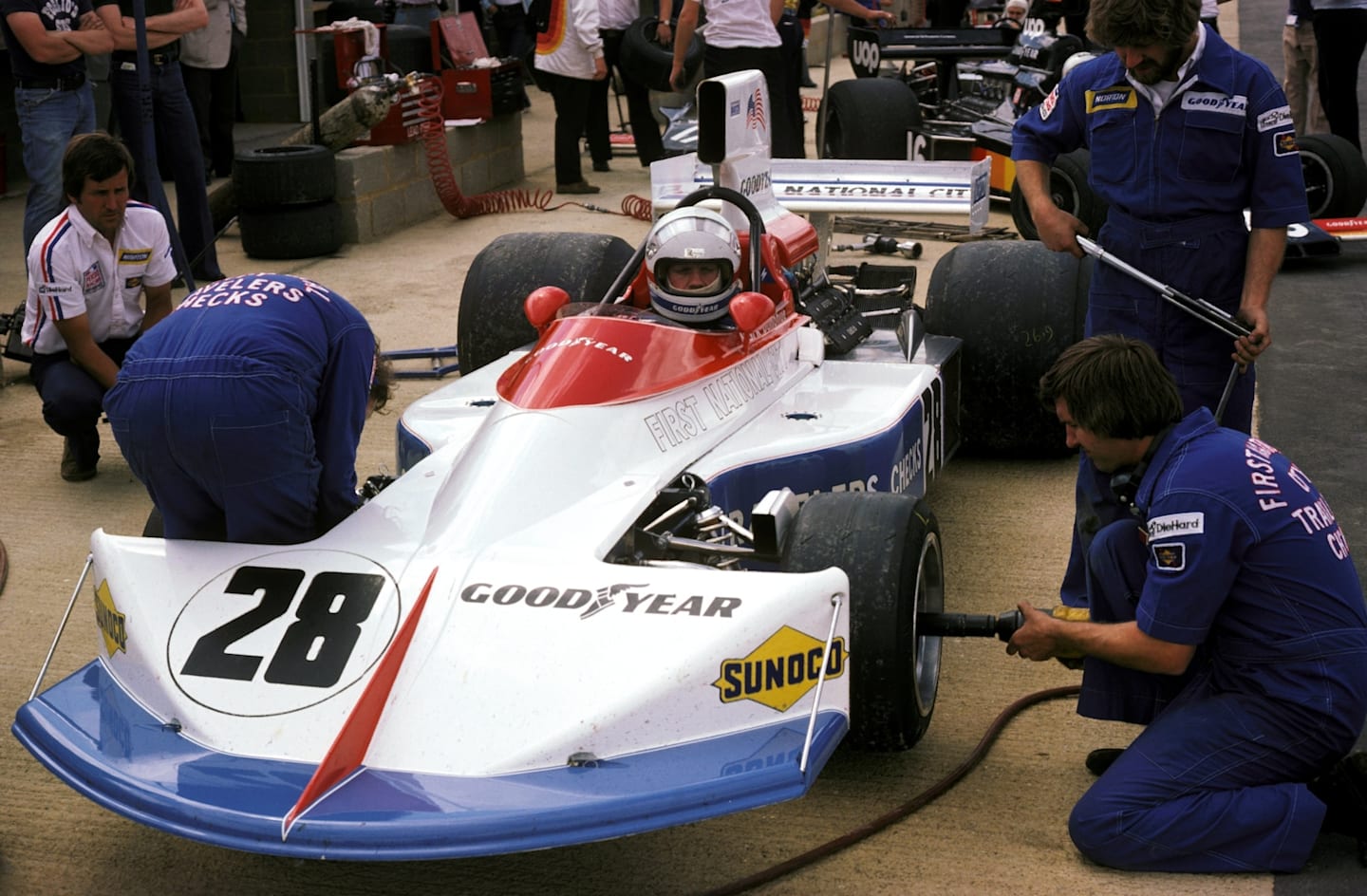 Mark Donohue (USA) Penske Racing Cars March 751 suffered a massive crash following a tyre failure